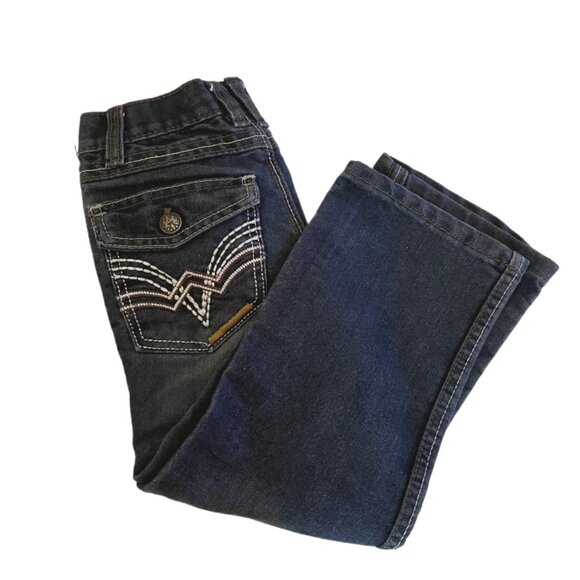 English Laundry Straight Leg, Embroidered Flap Pocket Girls Jeans Size 6 - Picture 1 of 9